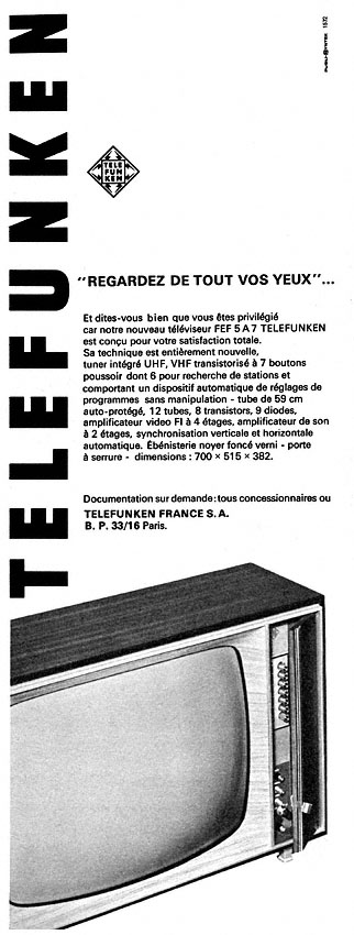 Publicité Telefunken 1967