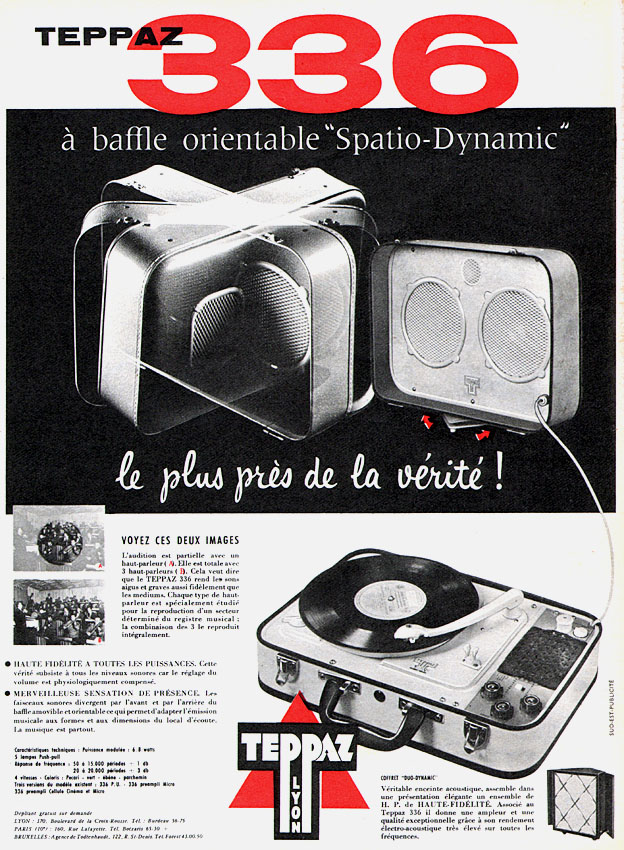 Publicité Teppaz 1958