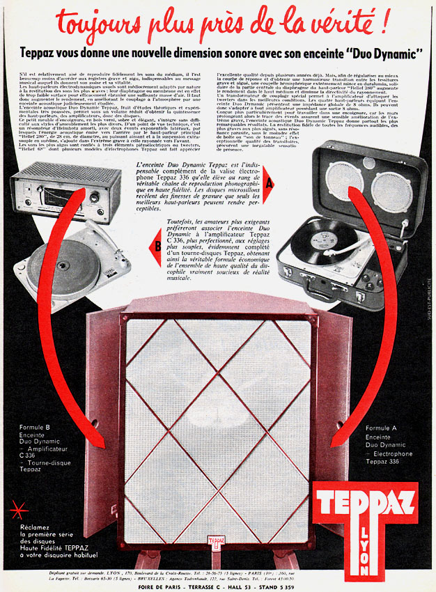 Publicité Teppaz 1958