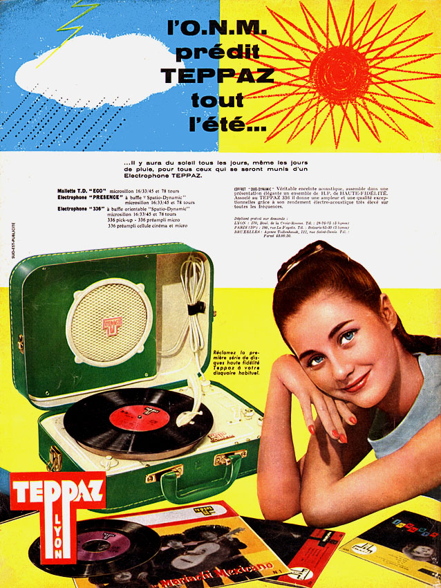 Publicité Teppaz 1958