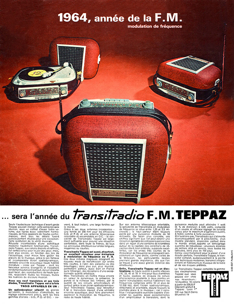 Publicité Teppaz 1964