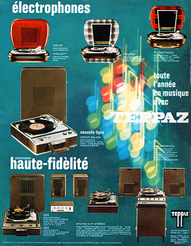 Publicité Teppaz 1967