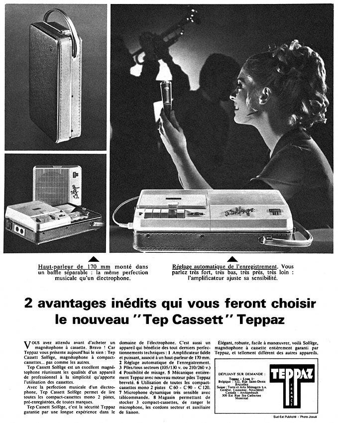 Publicité Teppaz 1968
