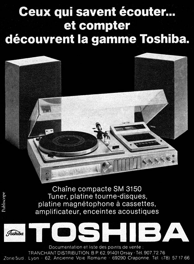 Publicité Toshiba 1977