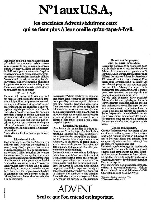 Publicité Zzdivers_AUD5 1978