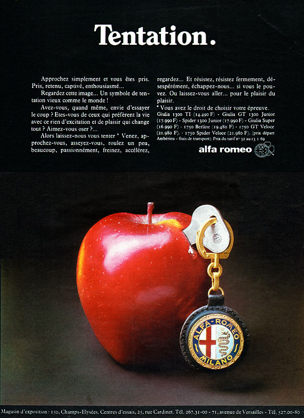 Publicité Alfa Romeo 1969