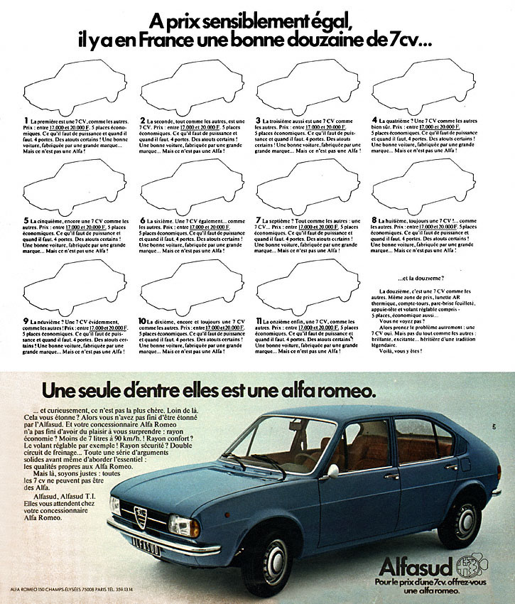 Publicité Alfa Romeo 1975