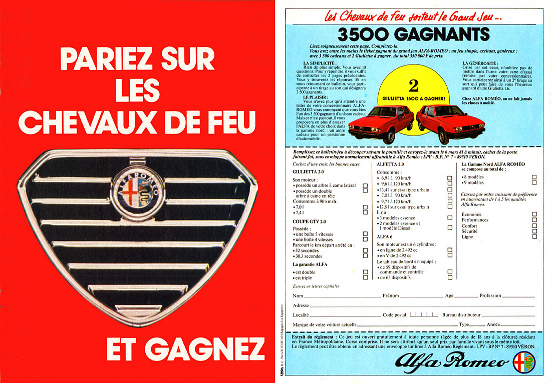 Publicité Alfa Romeo 1981