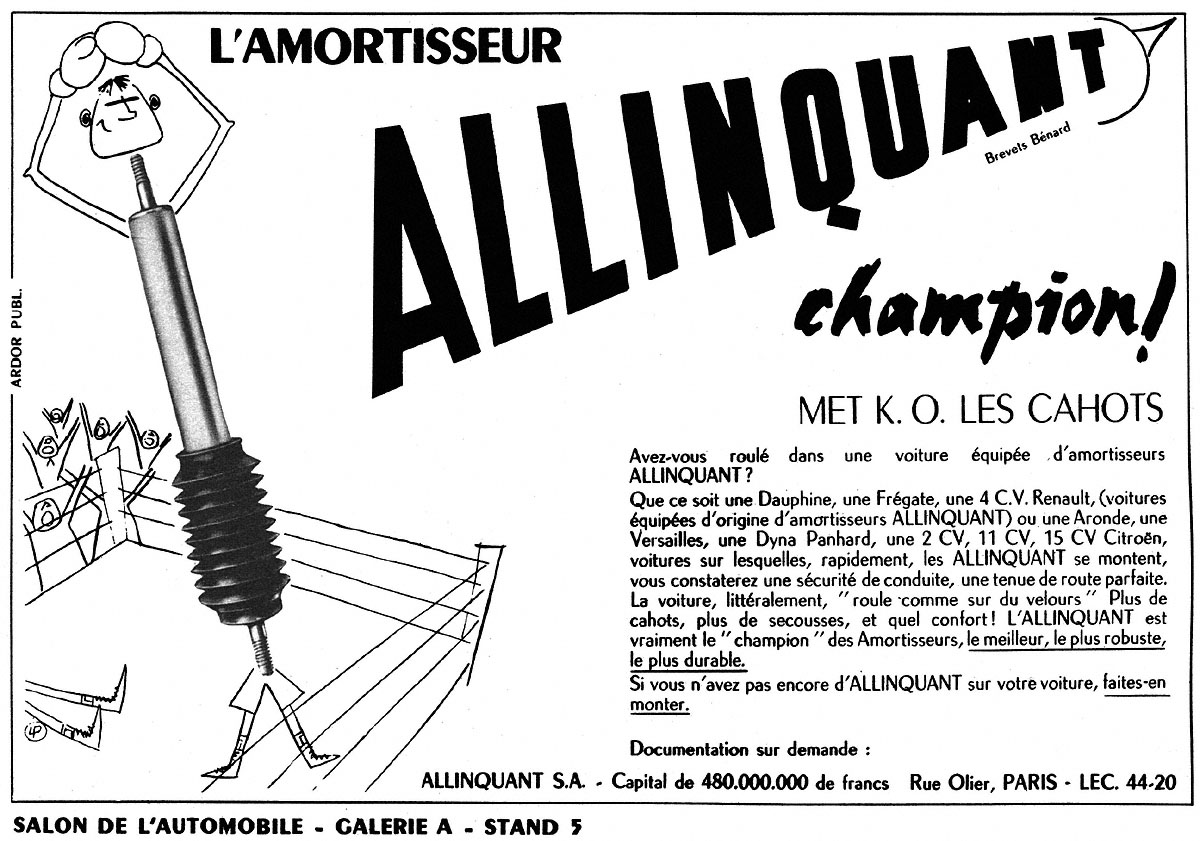 Publicité Allinquant 1957