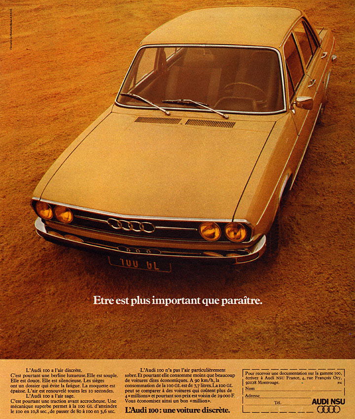 Publicité Audi 1974