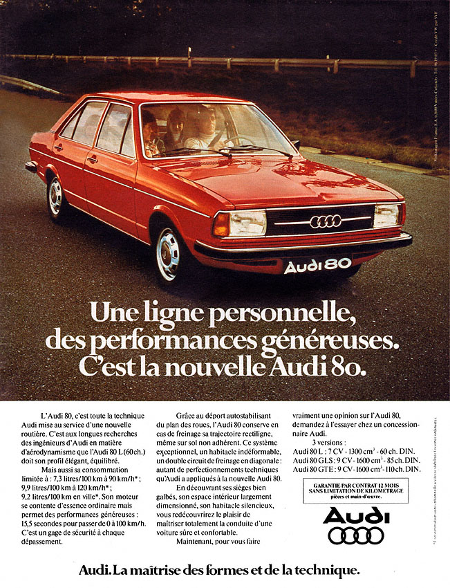 Publicité Audi 1977