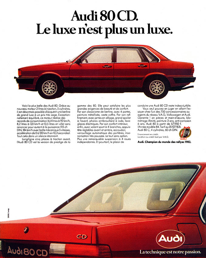 Publicité Audi 1983