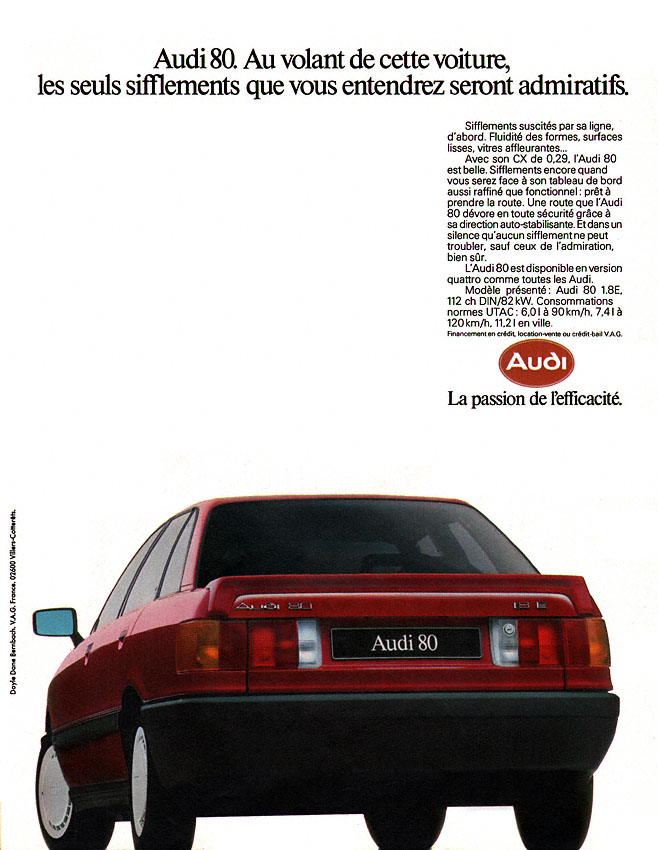 Publicité Audi 1987