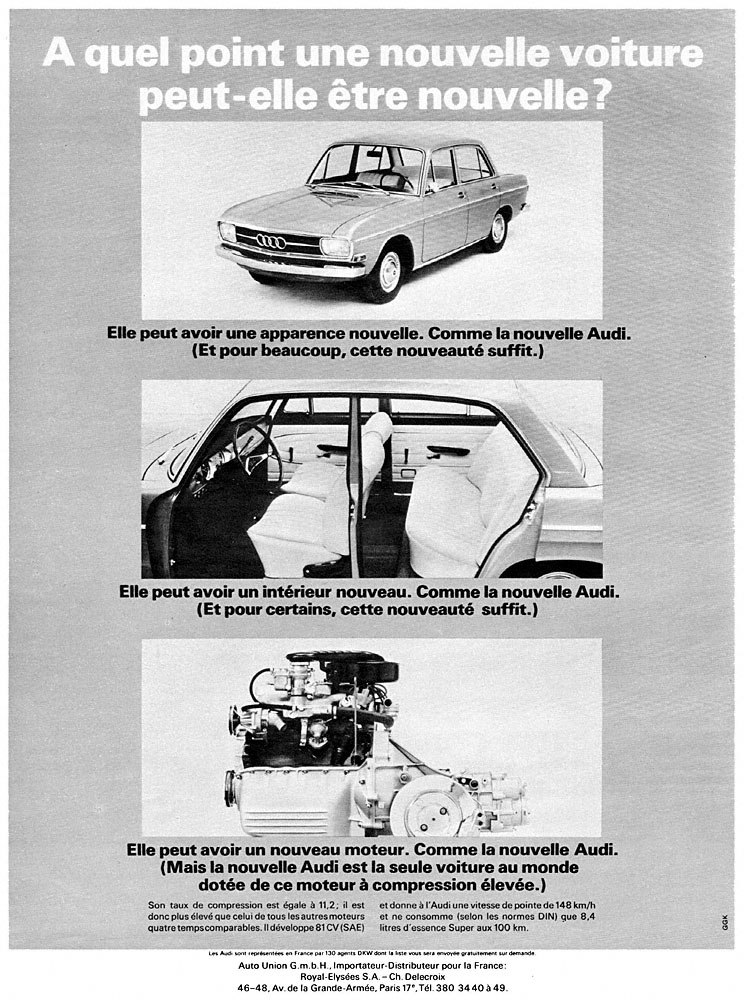 Publicit� Audi 1965