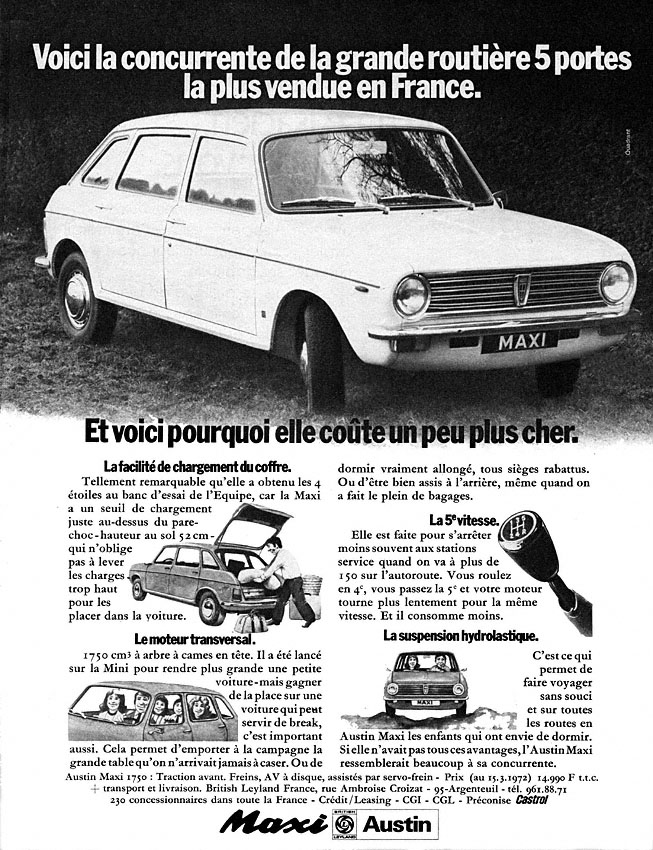 Publicité Austin 1972