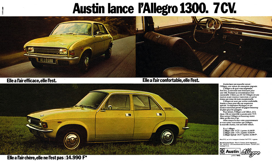 Publicité Austin 1974