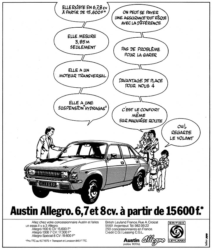 Publicité Austin 1975