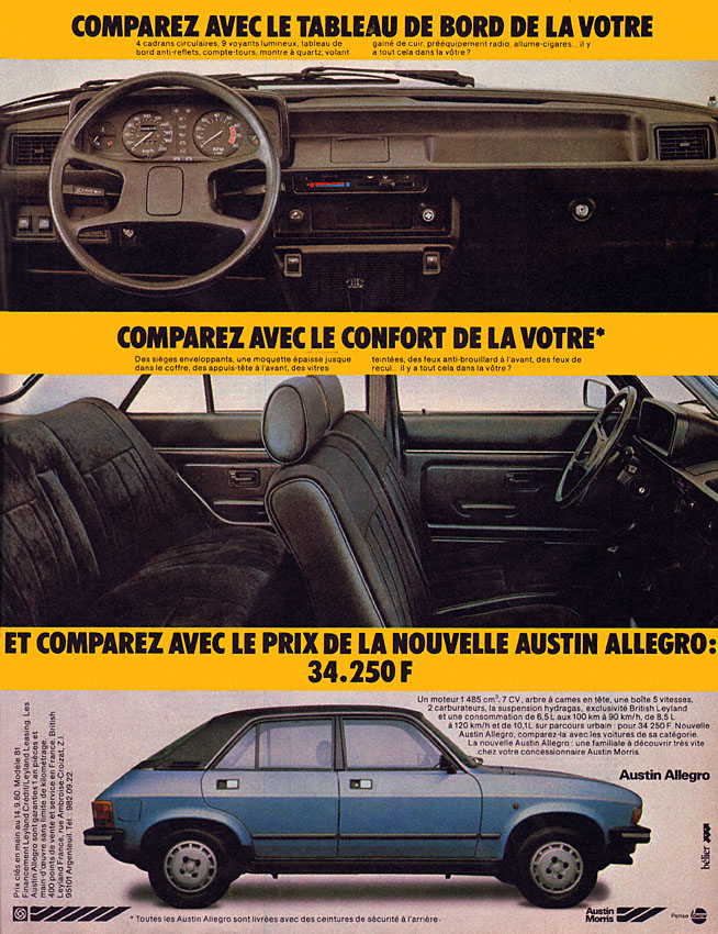 Publicité Austin 1980