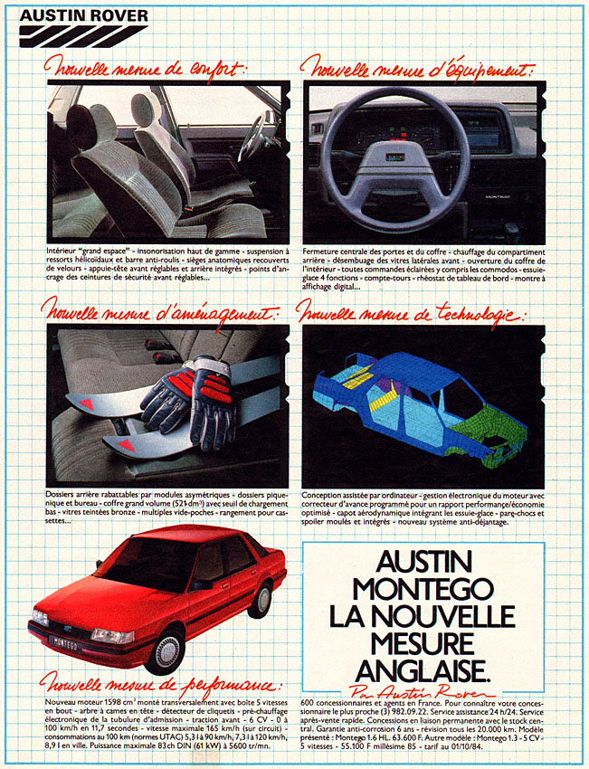 Publicité Austin 1984