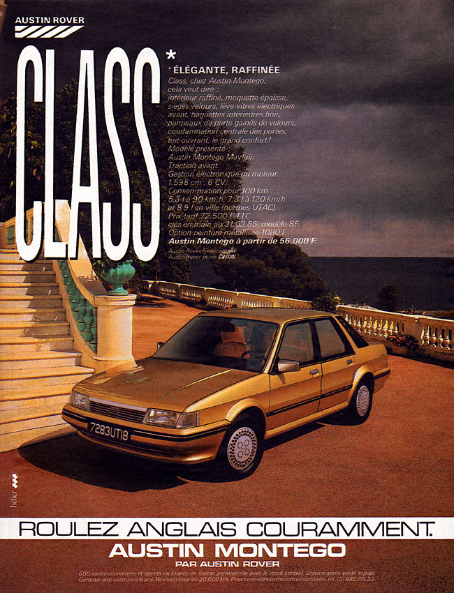 Publicité Austin 1985