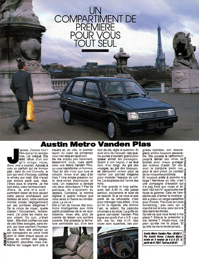 Publicité Austin 1987