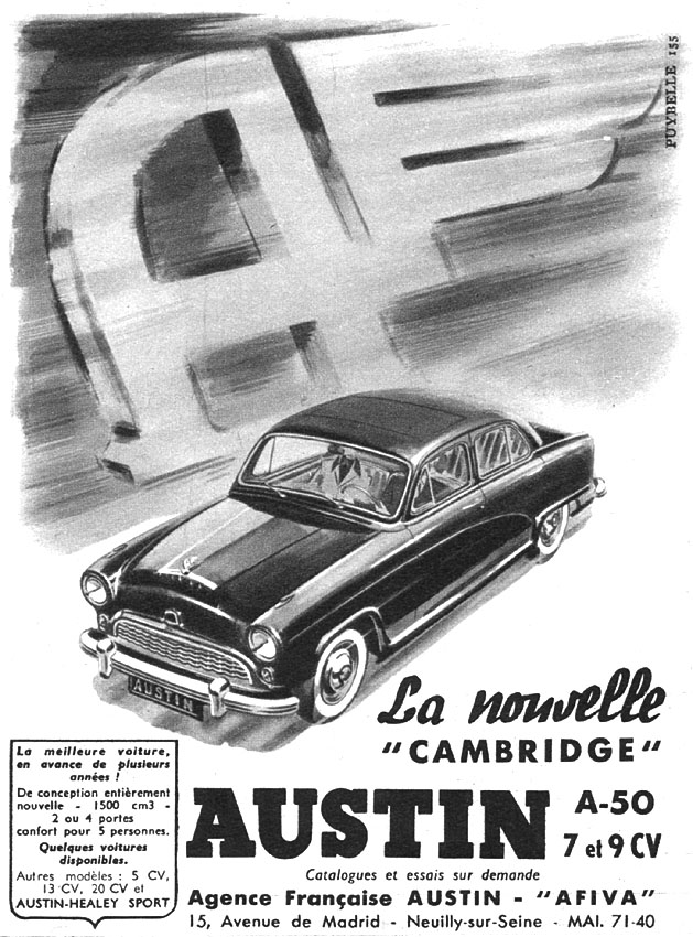 Publicité Austin 1954
