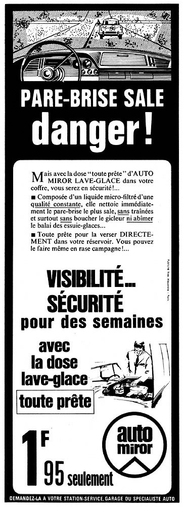 Publicit� Auto Miror 1969