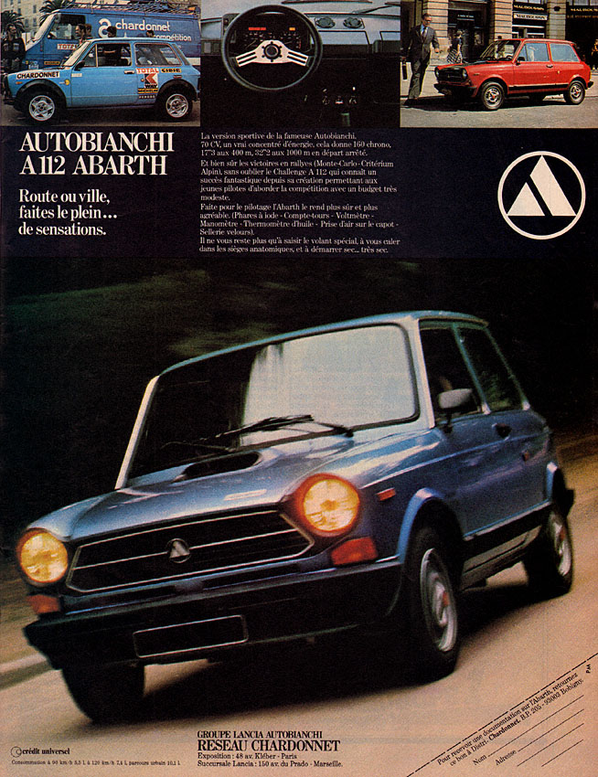 Publicité Autobianchi 1979