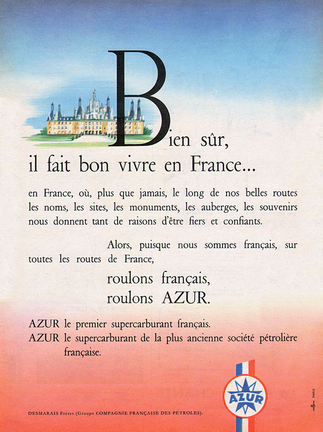 Publicité Azur 1958