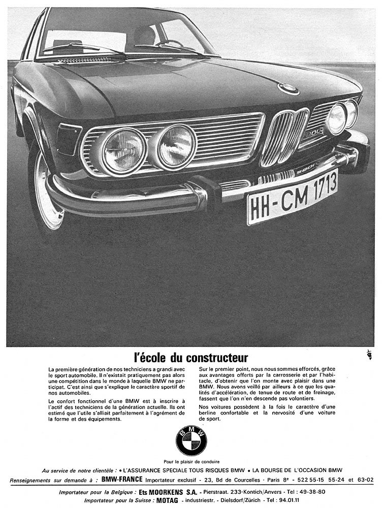 Publicit� Bmw 1970