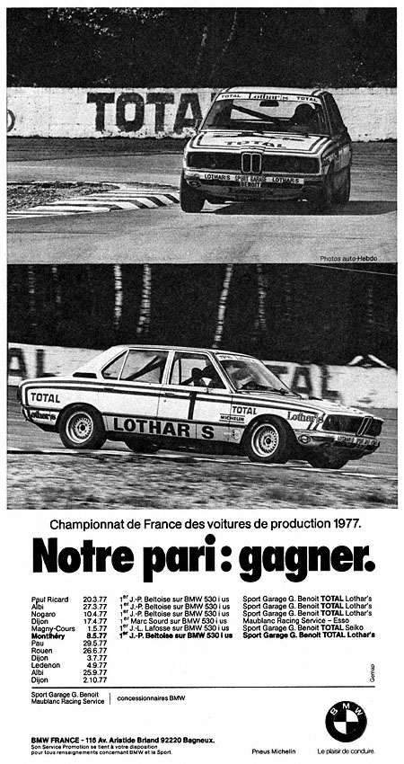 Publicité Bmw 1977