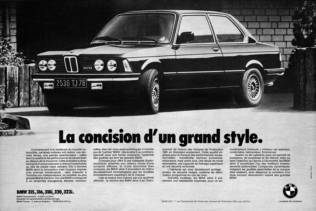 Publicité Bmw 1982