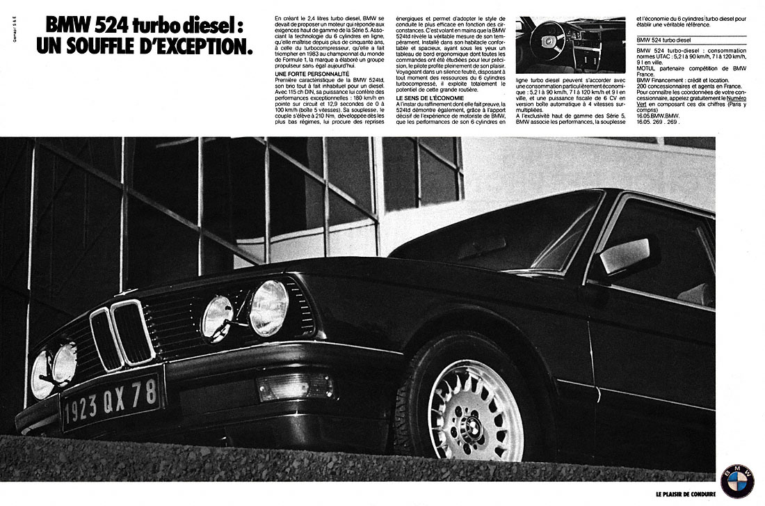 Publicité Bmw 1985