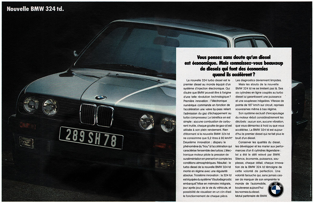 Publicité Bmw 1987