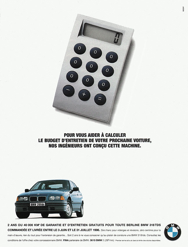 Publicité Bmw 1996