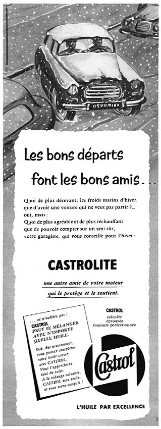 Publicité Castrol 1957