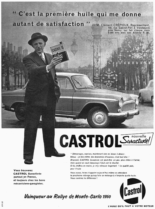 Publicité Castrol 1960