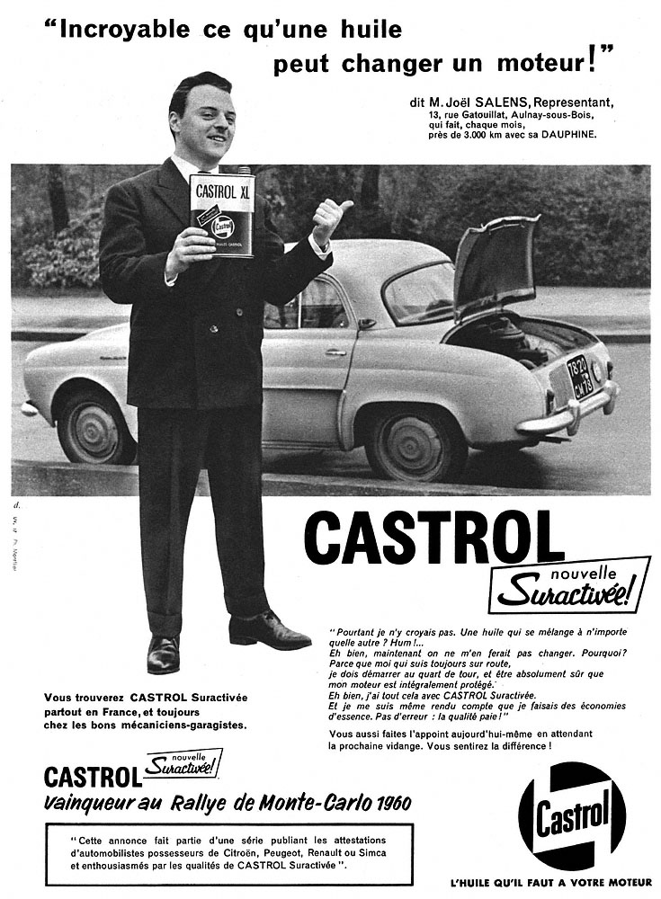 Publicité Castrol 1960