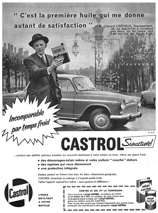 Publicité Castrol 1960