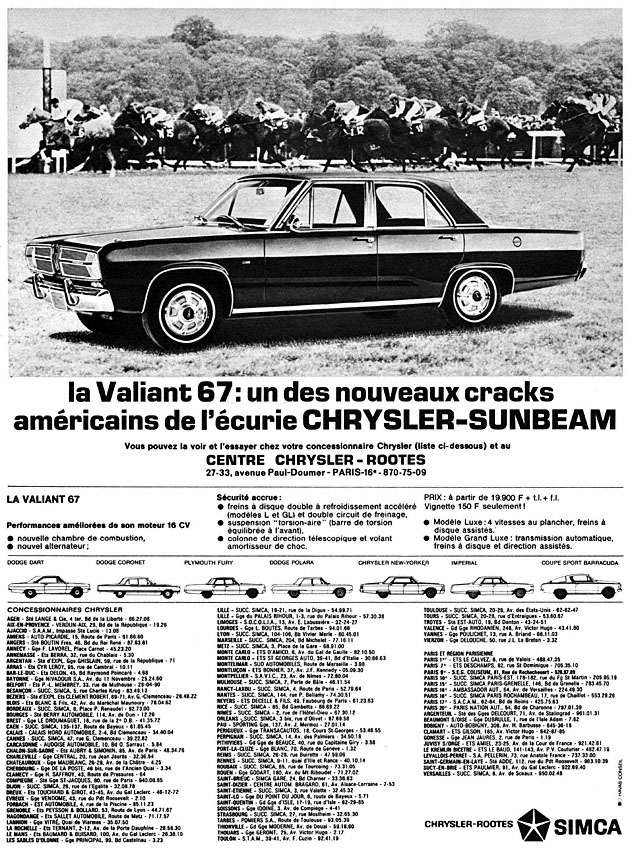 Publicité Chrysler 1966