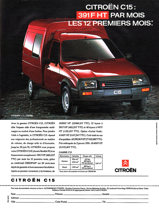 Publicité Citron 1991
