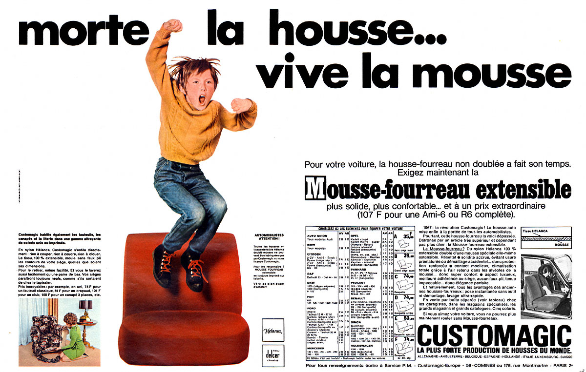 Publicit� Customagic 1969