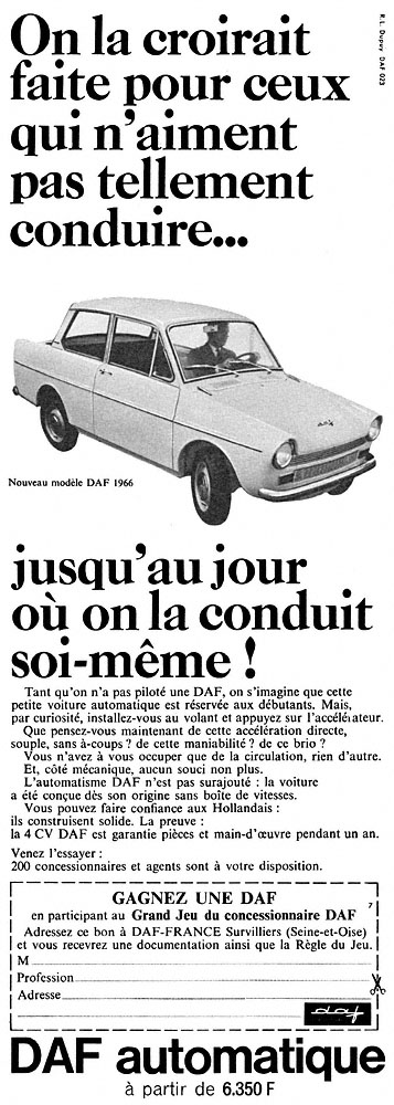 Publicit� Daf 1965