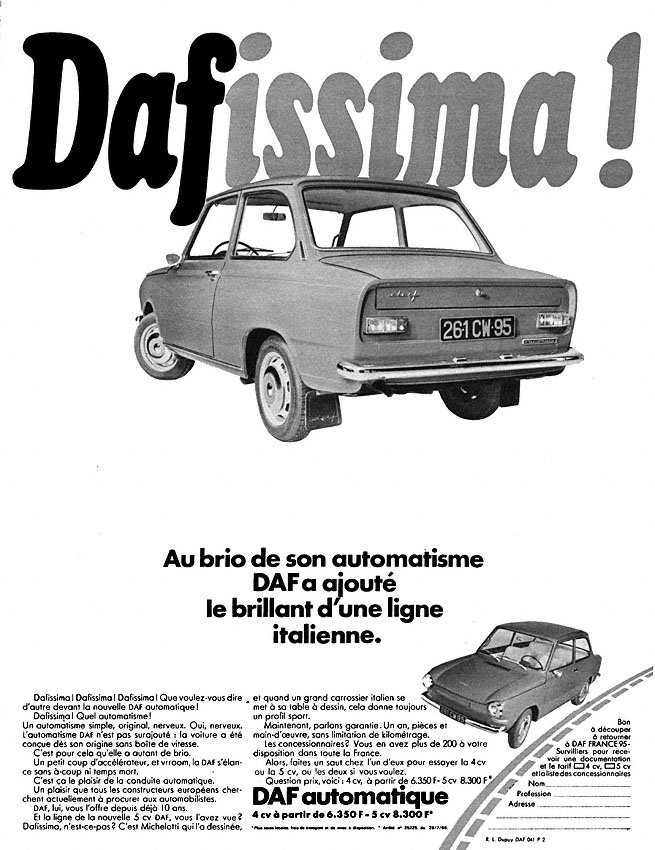 Publicité Daf 1967