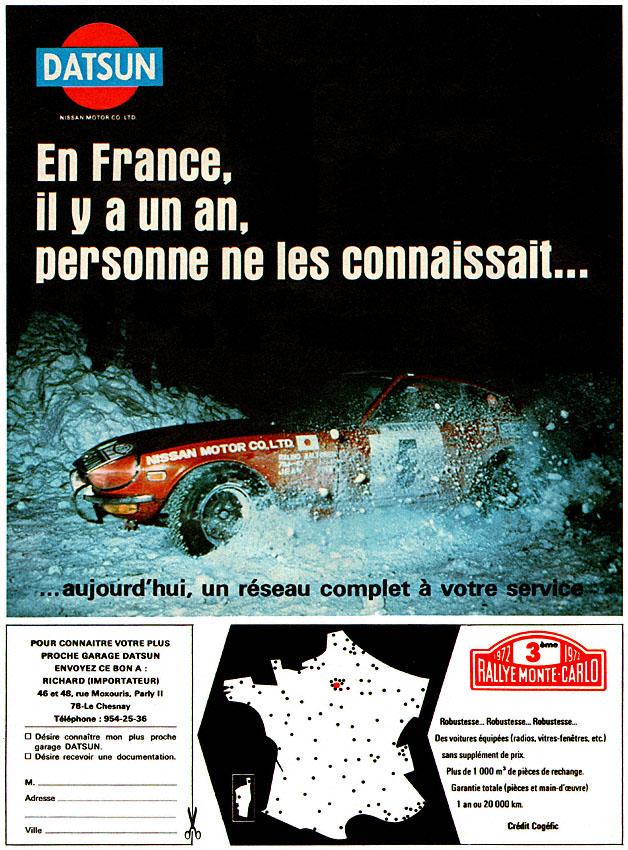 Publicité Datsun 1972