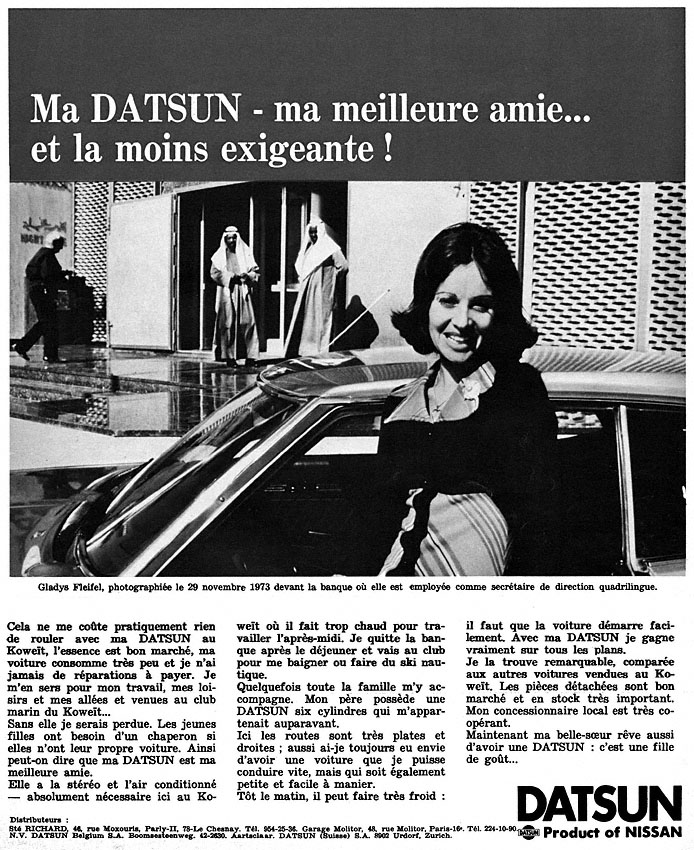 Publicité Datsun 1975