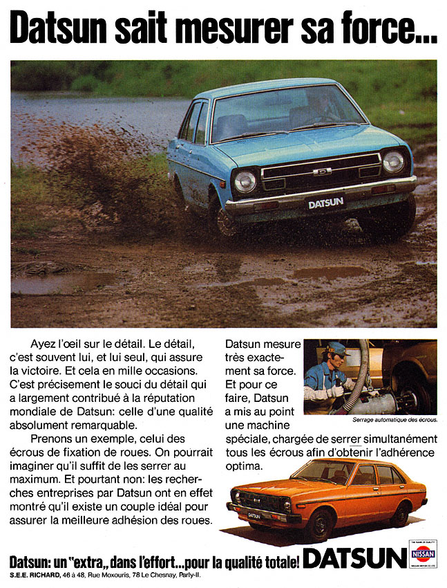 Publicité Datsun 1980