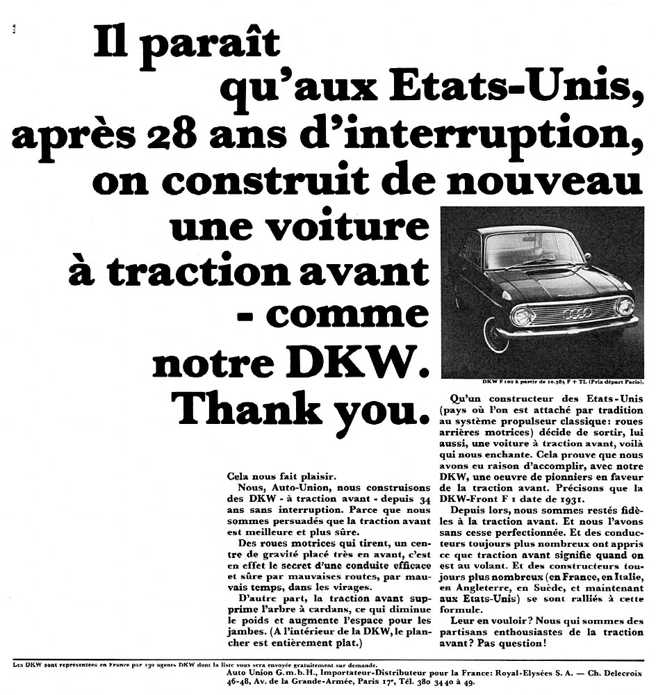 Publicit� Dkw 1965