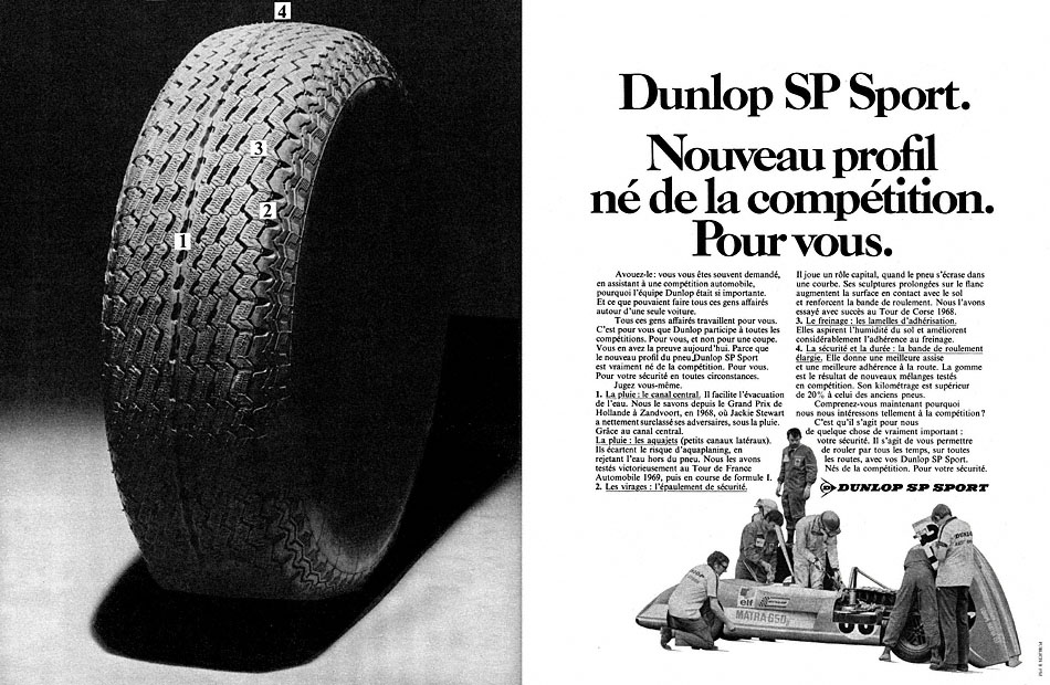 Publicité Dunlop 1970