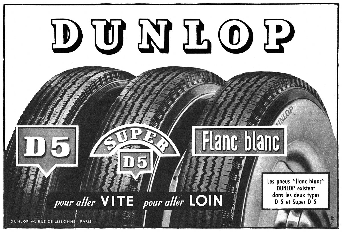 Publicité Dunlop 1956